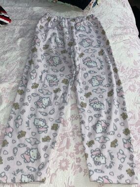 Hello Kitty Light Pink Fleece Pajama Bottoms with Character Print